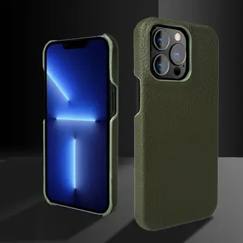 Luxuriöse Echtlederabdeckung für iPhone 14 Pro Max - Business-Handyhülle Rückseite für iPhone 13, 15 Pro, 11, 12, XR, XS Max Coque