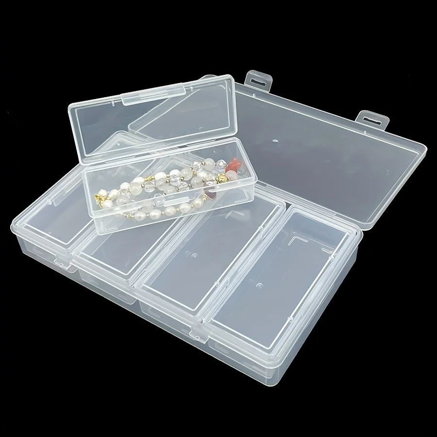 1Set Storage Box with 4 Small Storage Boxes, Transparent Storage Box - with Detachable Compartments, Can Store Sewing Supplies