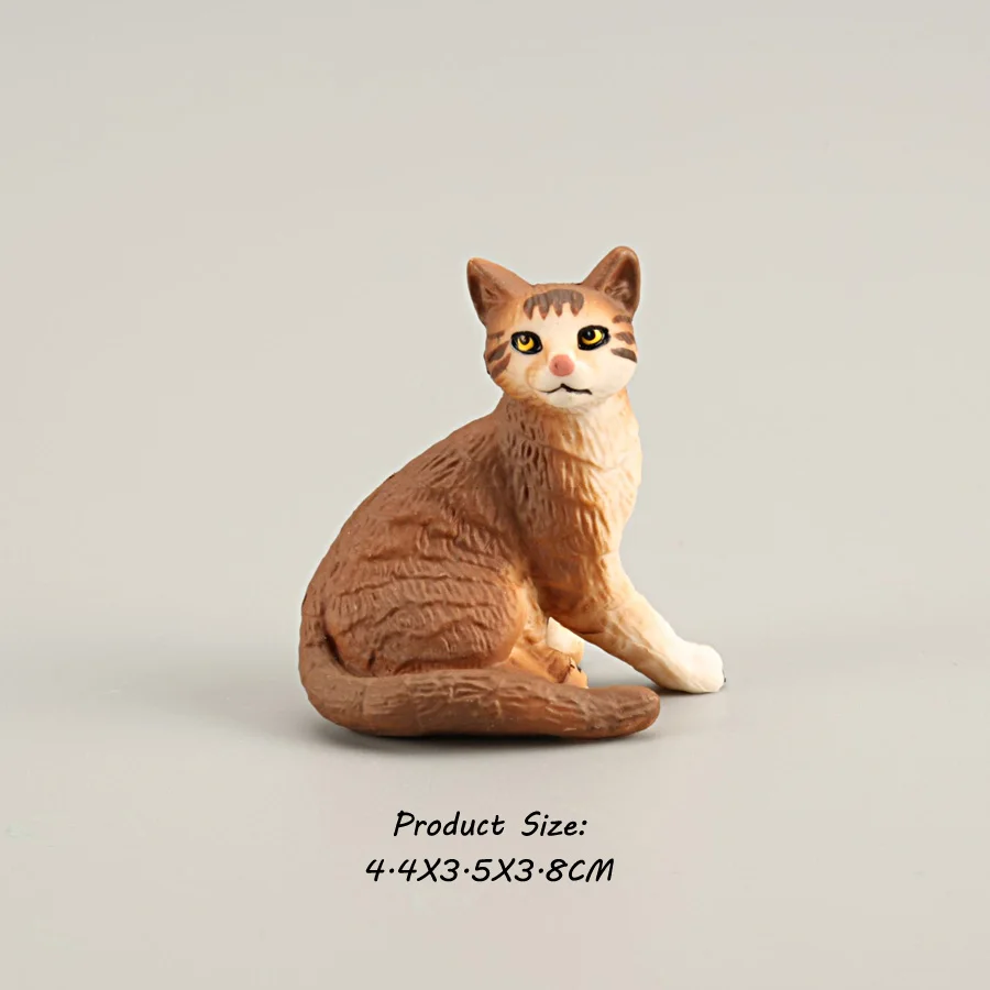 Safety Miniature Plastic Standing Cat Animals Figurine Kids Educational Toys 