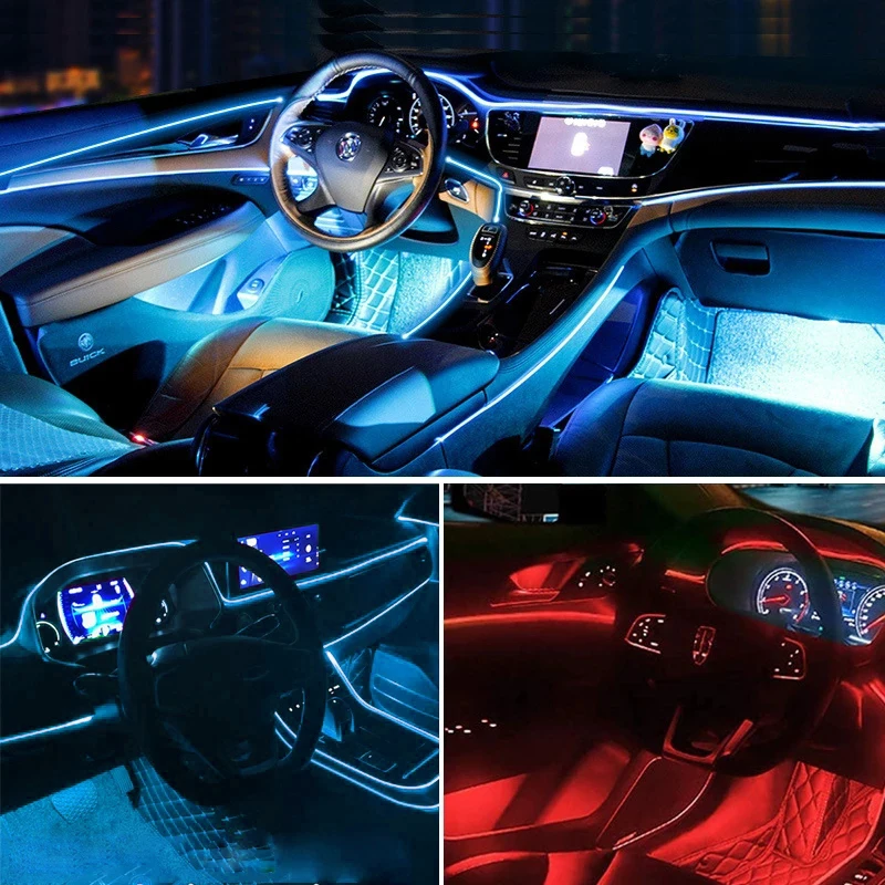 3m Neondraht 12V mit Absicherung für Automotive Car Interior Decoration Balabaxer Bright Grün EL Wire mit 6mm Nähkante