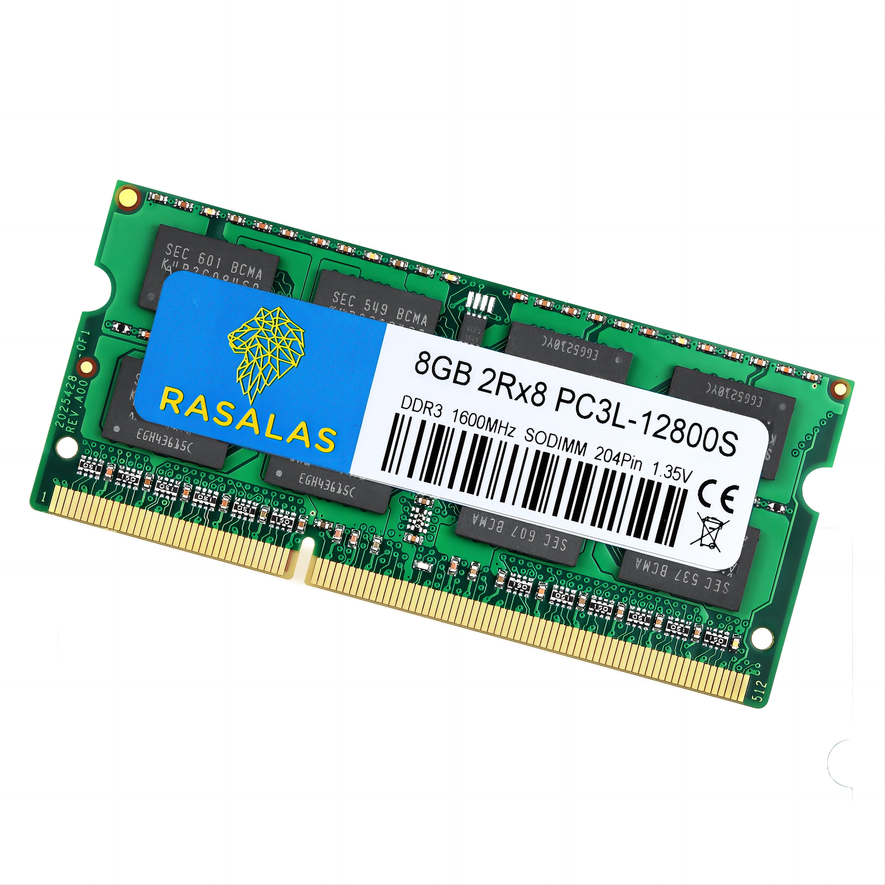 

Rasalas 8GB PC3 1600MHz DDR3 DDR3L SODIMM 1.5V 1.35V Notebook RAM 204Pin Laptop Memory Sodimm NO-ECC