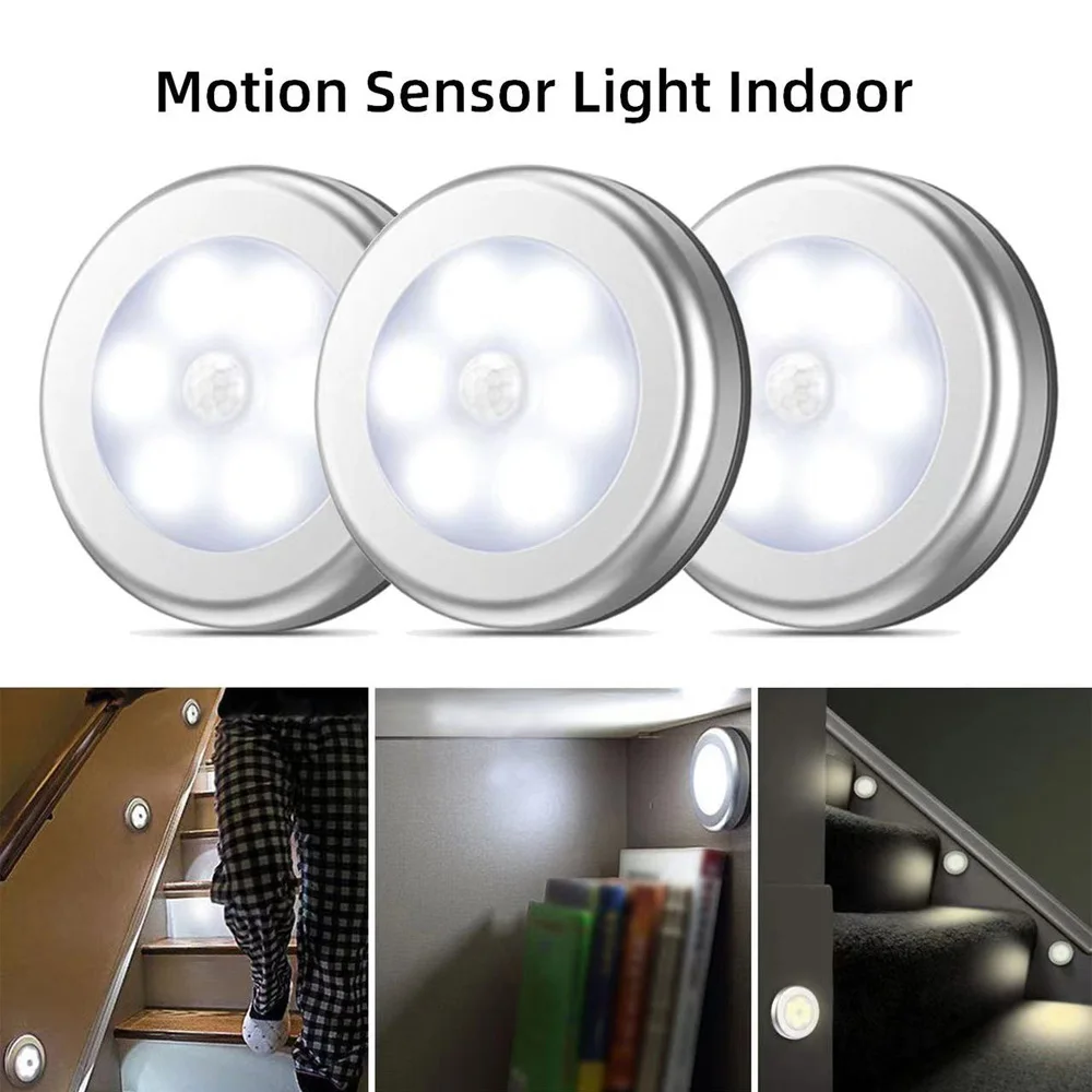 With magnetic LED body sensing switch nightlight bedroom room stairs kitchen cabinet light battery version