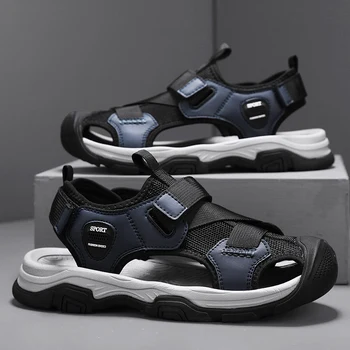 scarpe uomo scarpe da ginnastica Sandali da uomo estivi scarpe Casual da uomo in vera pelle sandali in pelle da uomo all'aperto per uomo scarpe da spiaggia scarpe da uomo romane 1