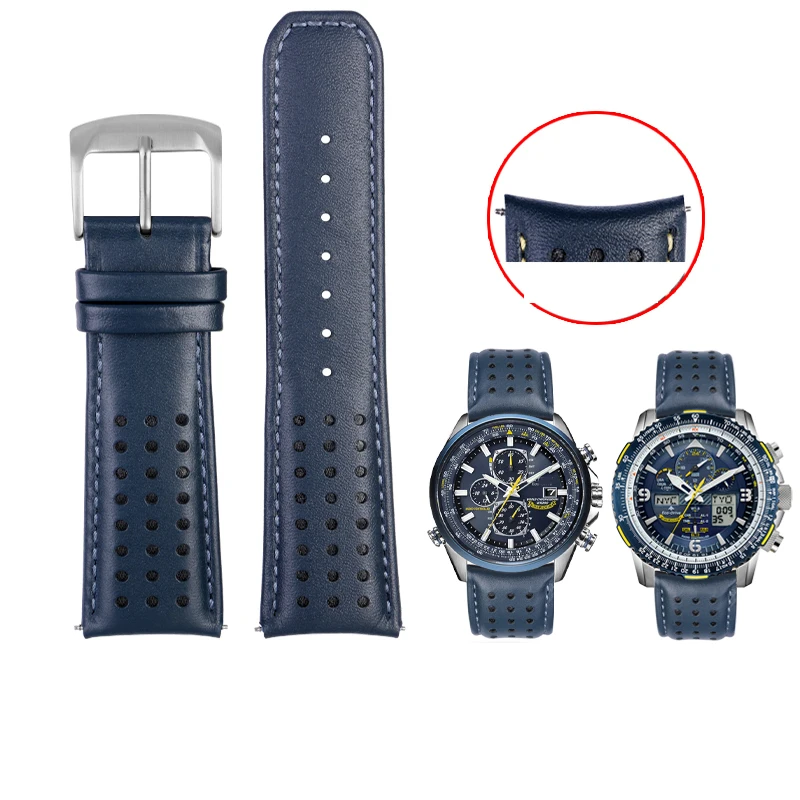 thumbnail image 1 of Correa de reloj de cuero genuino de 22 y 23 mm NUEVA para Citizen Blue Angel Generation AT8020-54L/JY8078 Segunda generación Air Eagle Cowhide, 1 of 5