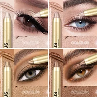 Bâton de fard à paupières anti-taches et imperméable, yeux à double extrémité avec bâton d'ombre, pinceau éponge, finitions pailletées et mates 2