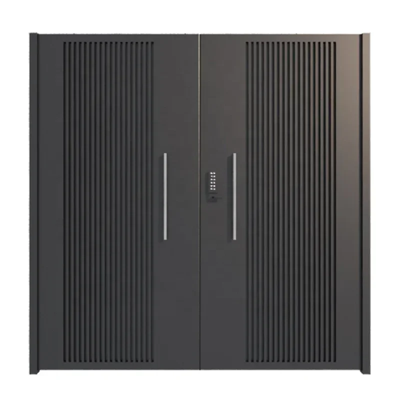 Courtyard Entrance, Villa Entrance, Aluminum Alloy Double Door, Painted Brushed, Customized Size and Color, Durable 5