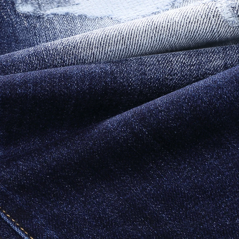 Fashion Vintage Trousers Men Jeans High Quality Retro Blue Elastic Slim Fit Ripped Jeans Men Patched Designer Brand Pants Hombre