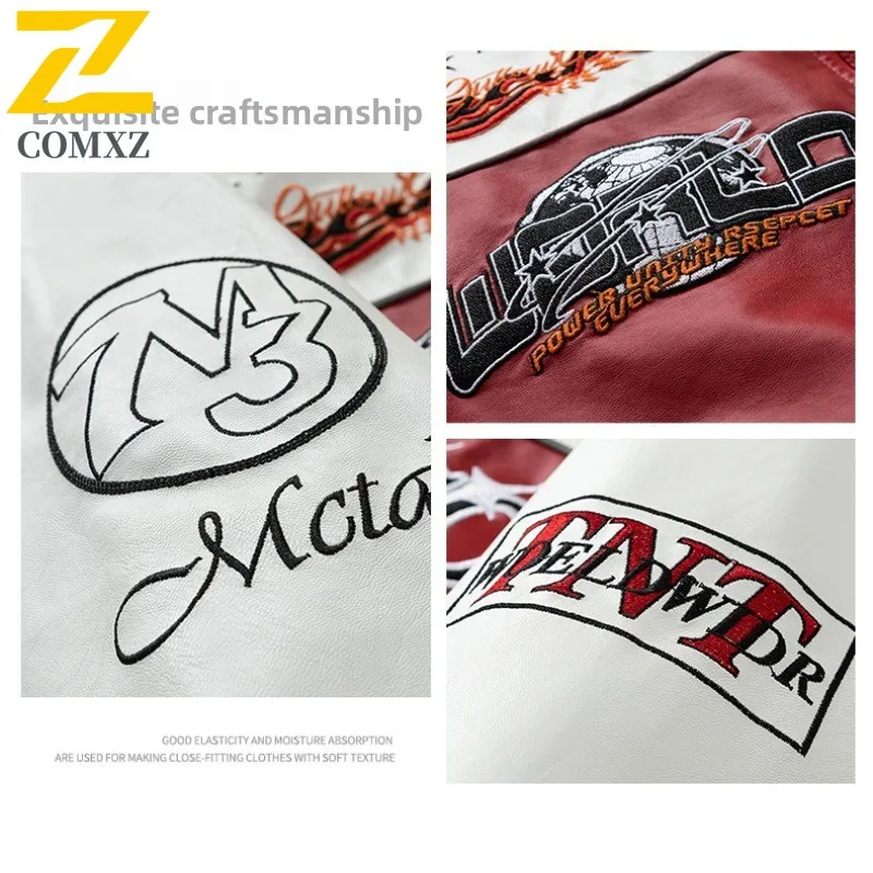 Men's Biker Jacket Stand Collar PU Leather Coat Water-Resistant Windproof Oversized Streetwear Motorcycle Outerwear Vintage 2025