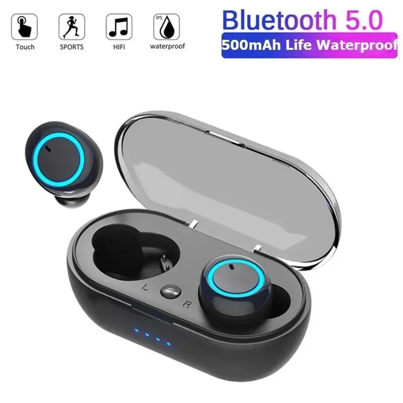 

Wireless Headphone Stereo Sport Earphones Y50 TWS Bluetooth Earphone 5.0 Wireless Headset IPX7 Waterproof Earbuds True Bluetooth