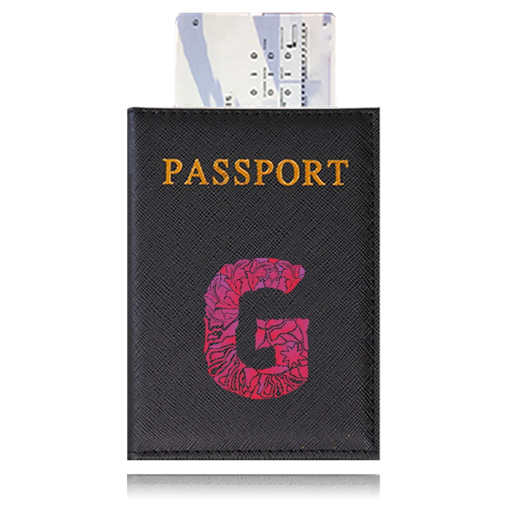 Waterproof Black Leather Passport Holder with Customizable Engraving