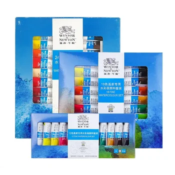 Winsor & Newton Set di colori ad acquerello Art Acuarelas 12/18/24 colori Pigmento Profesionales 10ml Set di colori ad acquerello Rifornimenti d'arte 1