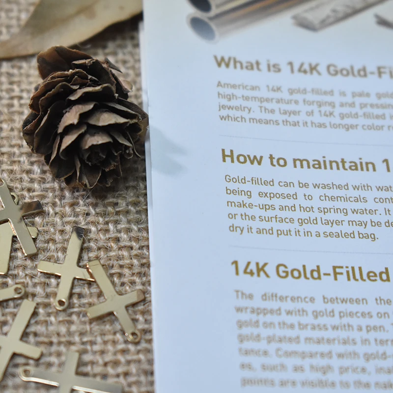 14K Gold Filled Cross Charm Gold Filled Cross Pendant DIY Jewelry Accessories Handmade Pendants Making Jewelry Findings