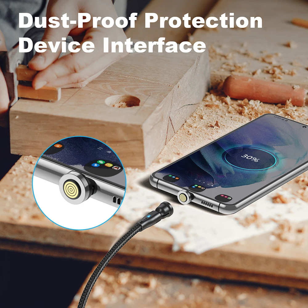 รูปสินค้า สายชาร์จแม่เหล็ก USB-C 540 องศา ชาร์จเร็วสำหรับมือถือทุกยี่ห้อ
