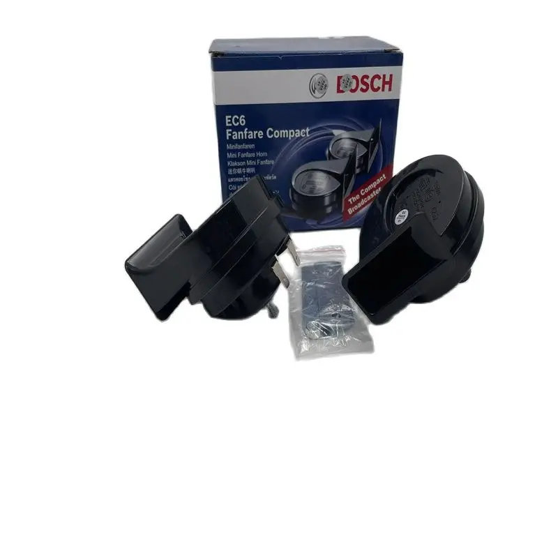 1 Set BOSCH Car Horn EC6 Snail Fanfare Compact 12V 105-118dB(A) 400/500Hz Mini Fanfare Horn Made In Turkey For Car