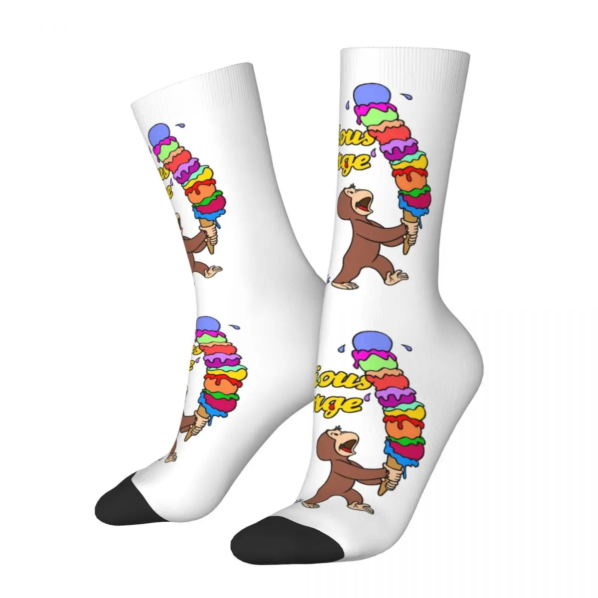 Winter Warm Fashion Unisex Ha Un Gelato Cute Monkey Anime Socks Calzini Da Calcio Antiscivolo George Interessanti