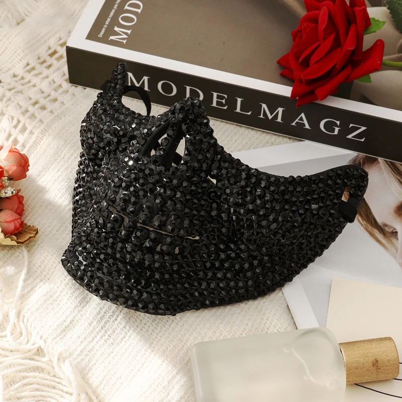 Strass-Katzen-Maskerade-Maske, Vollkristall-Katzen-Gesichtsmaske für Männer und Frauen, Halloween-Kostüm, Abschlussball, Hochzeit und Themenpartys – Detail 2