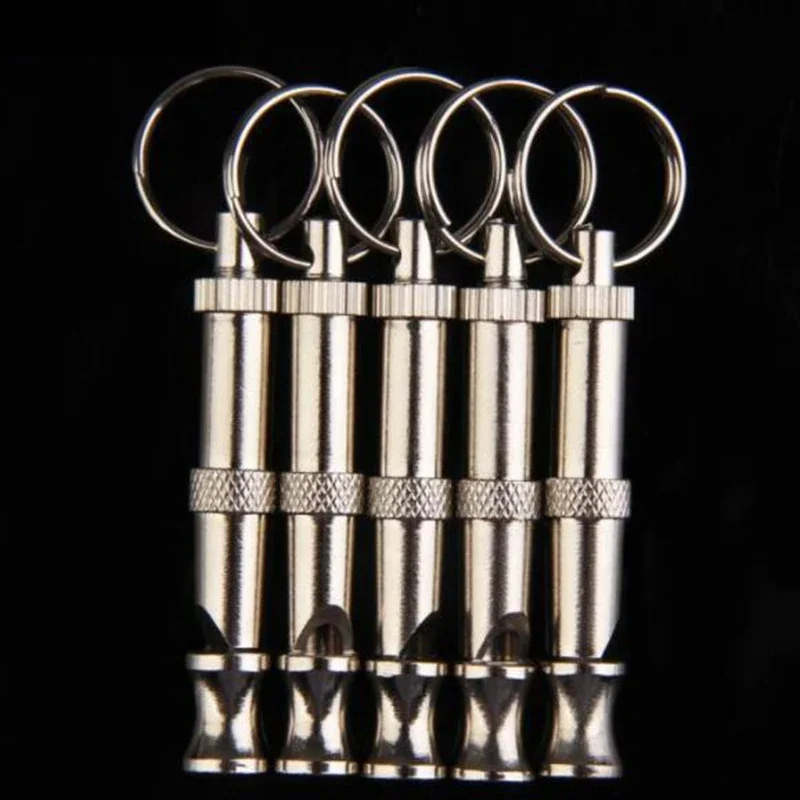 Dog Whistle Dog Trainer Two-tone Adjustable Pet Dogs Whistle Anti Bark Ultrasonic Sound Dogs Training Flute Interactive Cat Training Toys Keychain