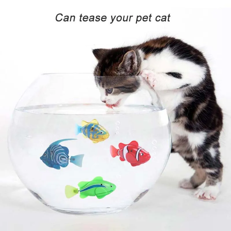 Flash Swimming Electronic Fish Pet Bath Toys Battery Powered Swim for Children Kids Bathtub Fishing Tank Decoration Gift