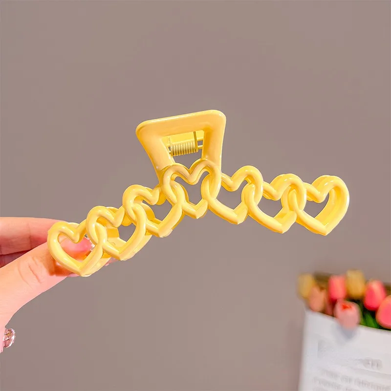 Bunte Dopamin-Haarspange aus Kunststoff, Herz-Haarklammer, modisches Design, süße, schlichte, unregelmäßige Haarklammern, Kopfschmuck – Detail 8