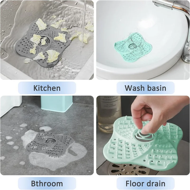 Anti-blocking Hair Catcher Hair Stopper Plug Trap Shower Floor Drain Covers Sink Strainer Filter Bathroom Kitchen Accessories