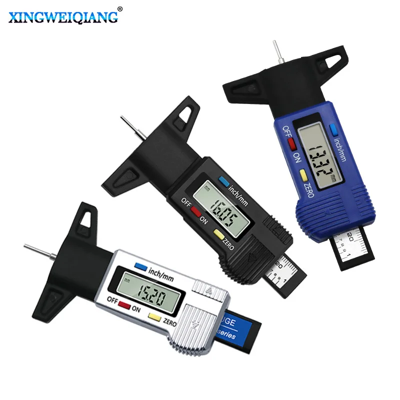 Thickness Gauges Digital CarTyre Tire Tread Depth Gauge Meter Measurer Tool Caliper Tread Brake Pad Shoe Tire Monitoring System