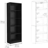 15-Tier Bookcase Space Saving Storage Bedroom Living Room Home Office Kitchen Garage 5
