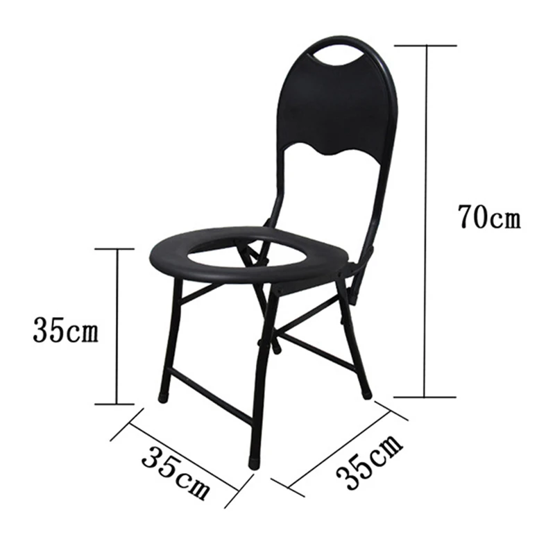 Portable Toilet for Camping, Metal Folding Outdoor Emergency Toilet with 70cm Backres t, Travel for Outdoor Living стул