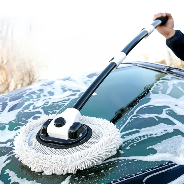 Brosse de lavage de voiture, brosse de nettoyage de voiture télescopique à Long manche, vadrouille à cheveux doux, balai en Chenille, lavage de vitres universel, accessoires automobiles