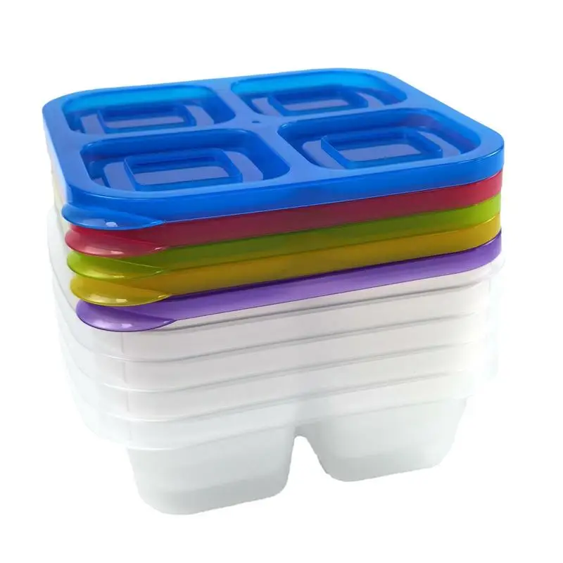 

5 Pieces Snack Bento Boxes Snack Containers for Toddlers and Adults Reusable 5 Compartments Food Snack Containers for Home