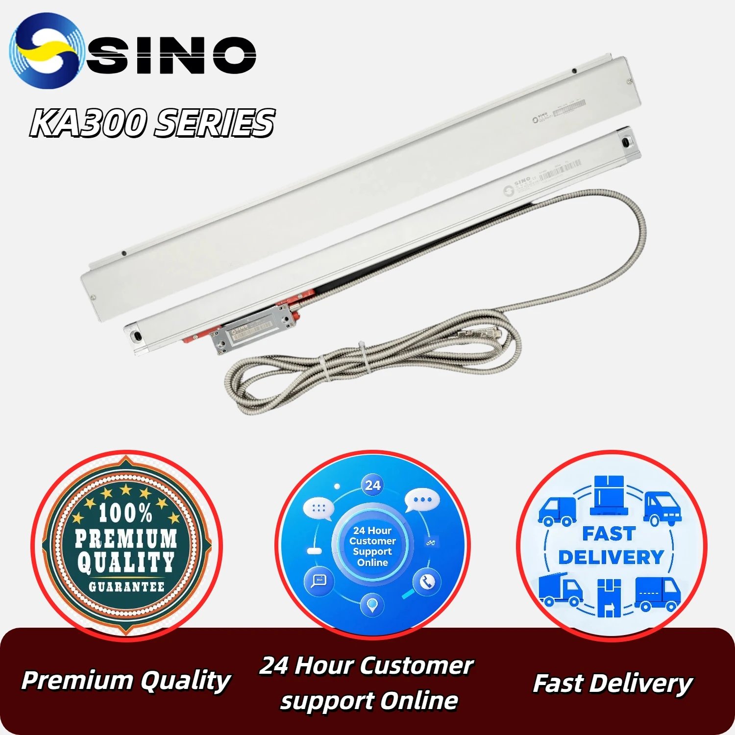 High Precision Milling Lathe Grinder DRO Linear Glass Scale 470mm-820mm TTL 5um 5VDC Grating Ruler Encoder Sensor Displacement
