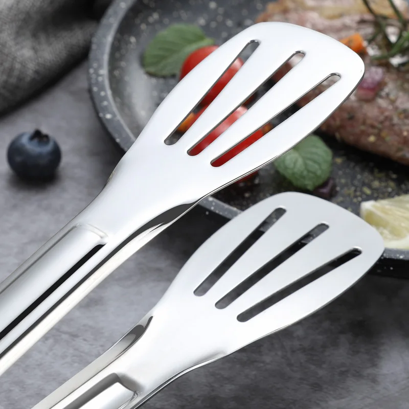 304 stainless steel food clip kitchen thickened buffet food clip barbecue steak three-line bread