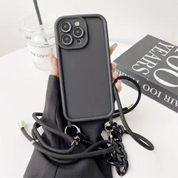 Coque de téléphone croisée avec sangle de poignet stylée, lanière réglable et couverture souple