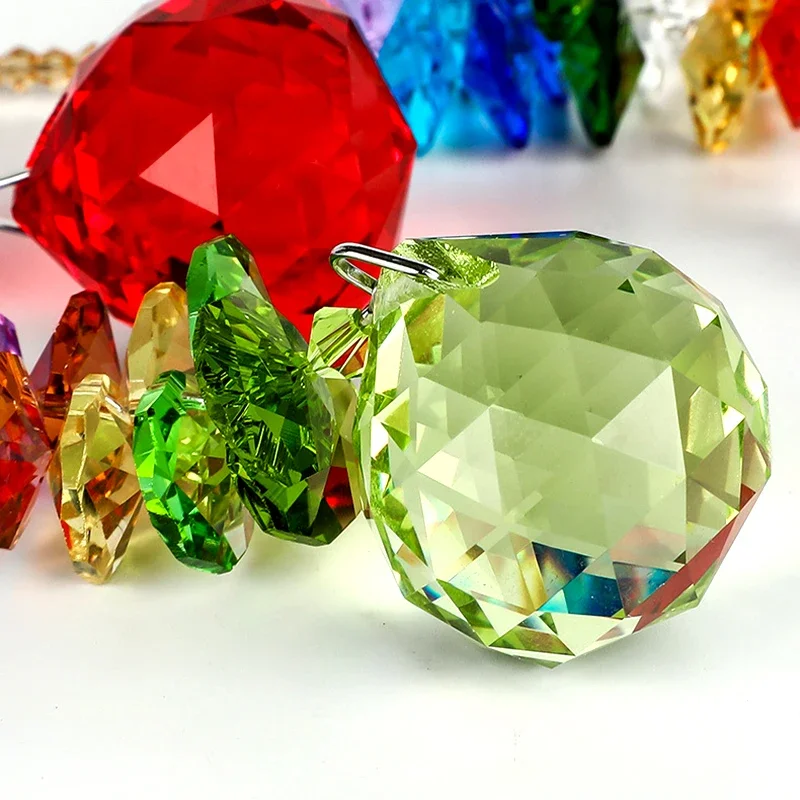 Hanging Crystal Lighting Ball Pendant DIY Tree Of Life Pendant Crystal Ball Sun Catcher Prism For Outdoor Home