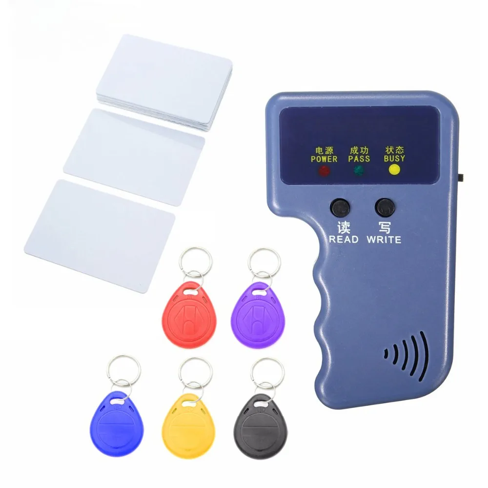 Handheld 125KHz EM4100 RFID Copier Writer Duplicator Programmer Reader + EM4305 T5577 Rewritable ID Keyfobs Tags Card rfid card reader,rfid chip reader