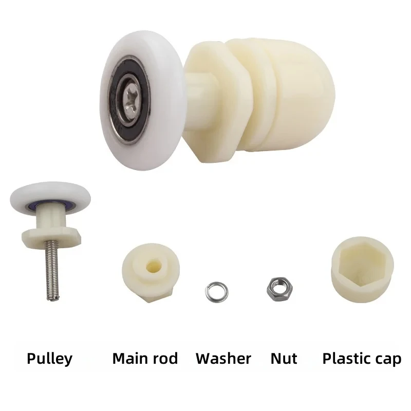 8pcs Single Pulley Plastic Nylon Shower Room Pulley Door and Window