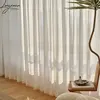 Korean White Tulle Curtains For Living Room Crumpled Sheer Curtain For Bedroom Solid Color Voile Kitchen Drapes Blinds Customs 3