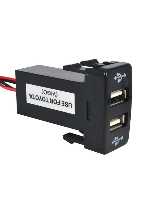Cargador USB Dual para coche, adaptador de corriente de 40x20MM, doble  puerto USB, cargador de teléfono, Plug & Play para Toyota VIGO - AliExpress