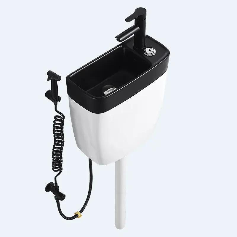 

Household Bathroom Toilet Full Ceramic with Wash Basin Energy Saving Flushing Cistern