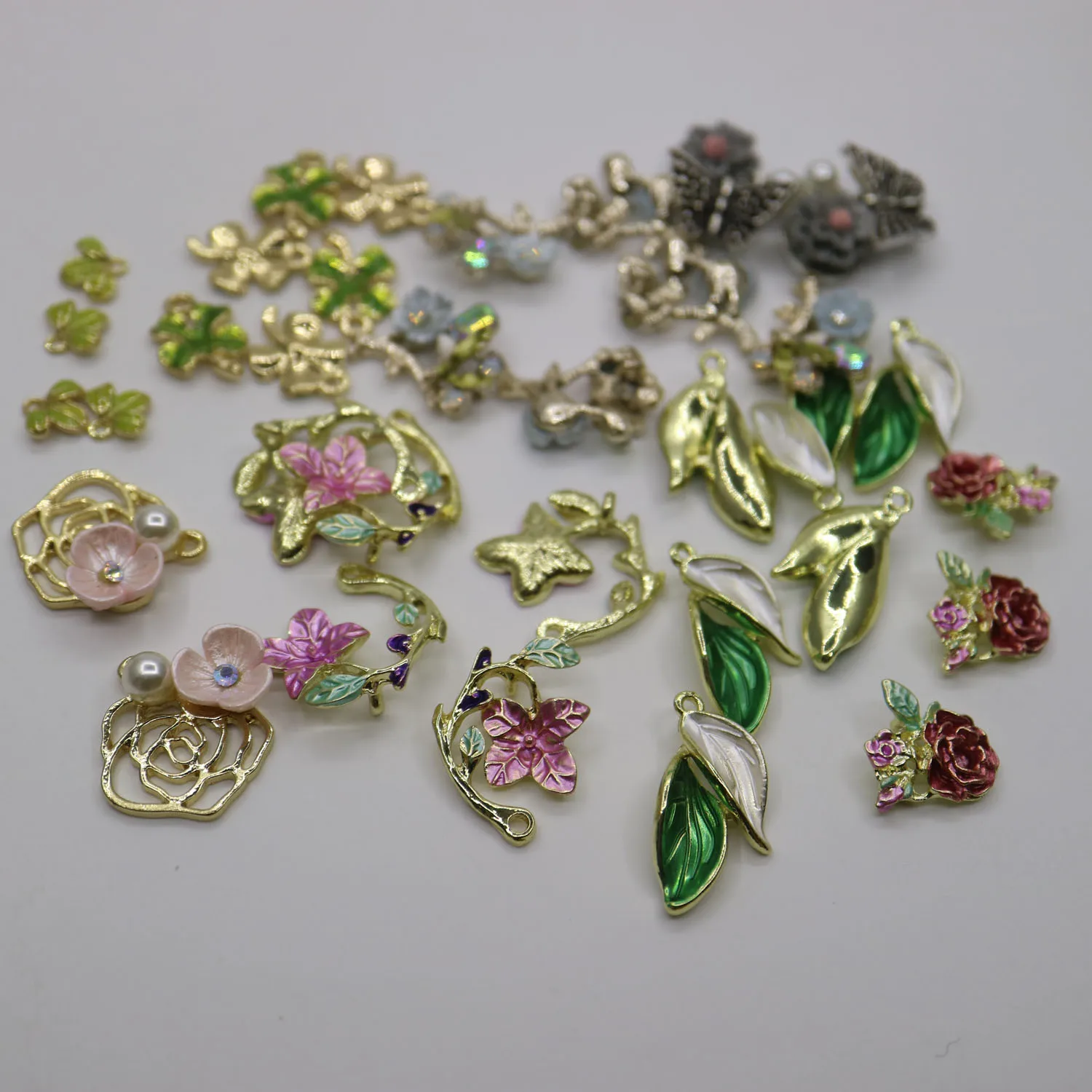 10 개/몫 쥬얼리 의류 모자 가방에 대 한 DIY 공예 용품 합금 금속 artesanato costura 비즈 꽃 액세서리