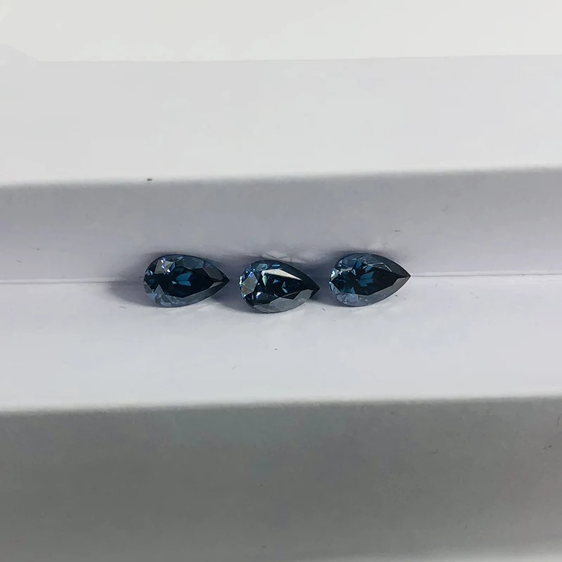 

1-3CT Royal Blue VVS1 Pear Moissanite Loose Stones Certified Teardrop Moissanite Diamond Bead Pass Tester for Diy Ring Jewelry