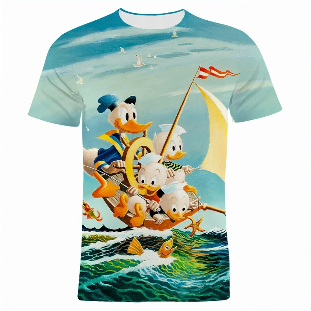 Disney Summer Cartoon Anime Maglietta Oversize Manica Corta Cartoon The Three Caballeros 3D Print Tshirt Abbigliamento Per Bambini