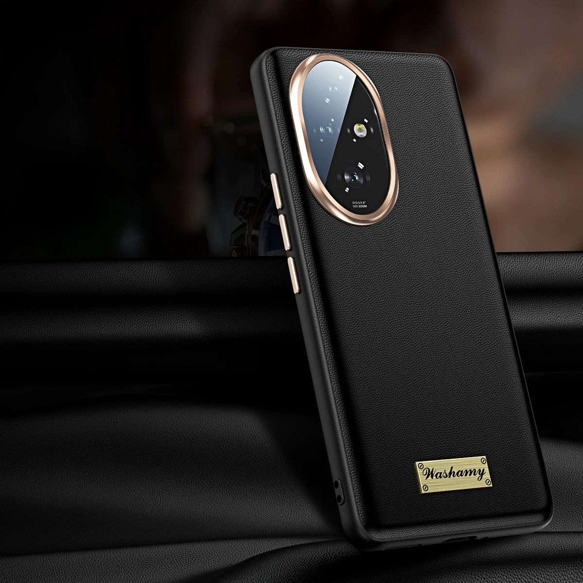Premium Genuine Leather Camera Protector with Metal Frame - Soft Bumper Lens Guard
