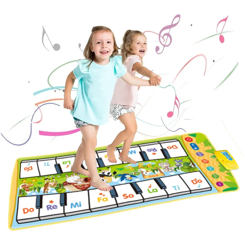 

Baby Floor Piano Music Mat Toys with Musical Instrument Keyboard Carpet Early Educational Montessori Toys for Kids Gift