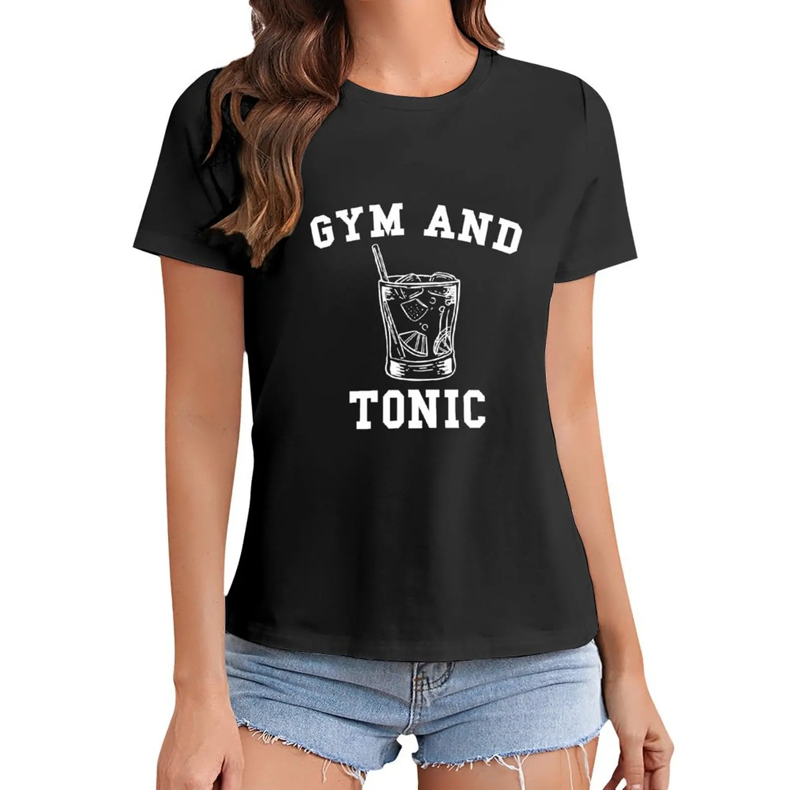 

Gym and Tonic T-Shirt oversized summer clothes t-shirts for Women graphic tees