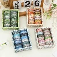 18 Rolls Vintage Floral Colorful Plant Washi Tape Set DIY Decorative Masking Tape Notebook Diary Bullet Journaling Wrapping 1