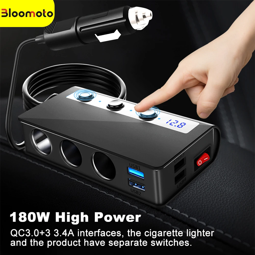 

Зарядное устройство для прикуривателя Bloomoto с USB-портами, USB Type-C