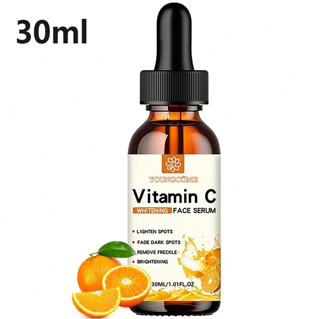 Essence pour le visage à la vitamine C Contient de l'acide hyaluronique Éliminateur de taches brunes Essence hydratante réparatrice anti-âge Soin de la peau du visage 30 ml_voghion.com