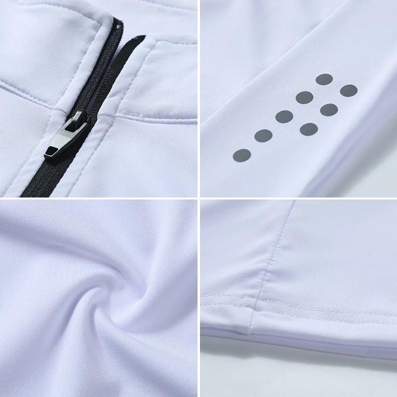 Men Slim Fit Track Top Men's Half Zipper Stand Collar Sports T-shirt with Long Sleeves for Running Fitness Training Breathable 6