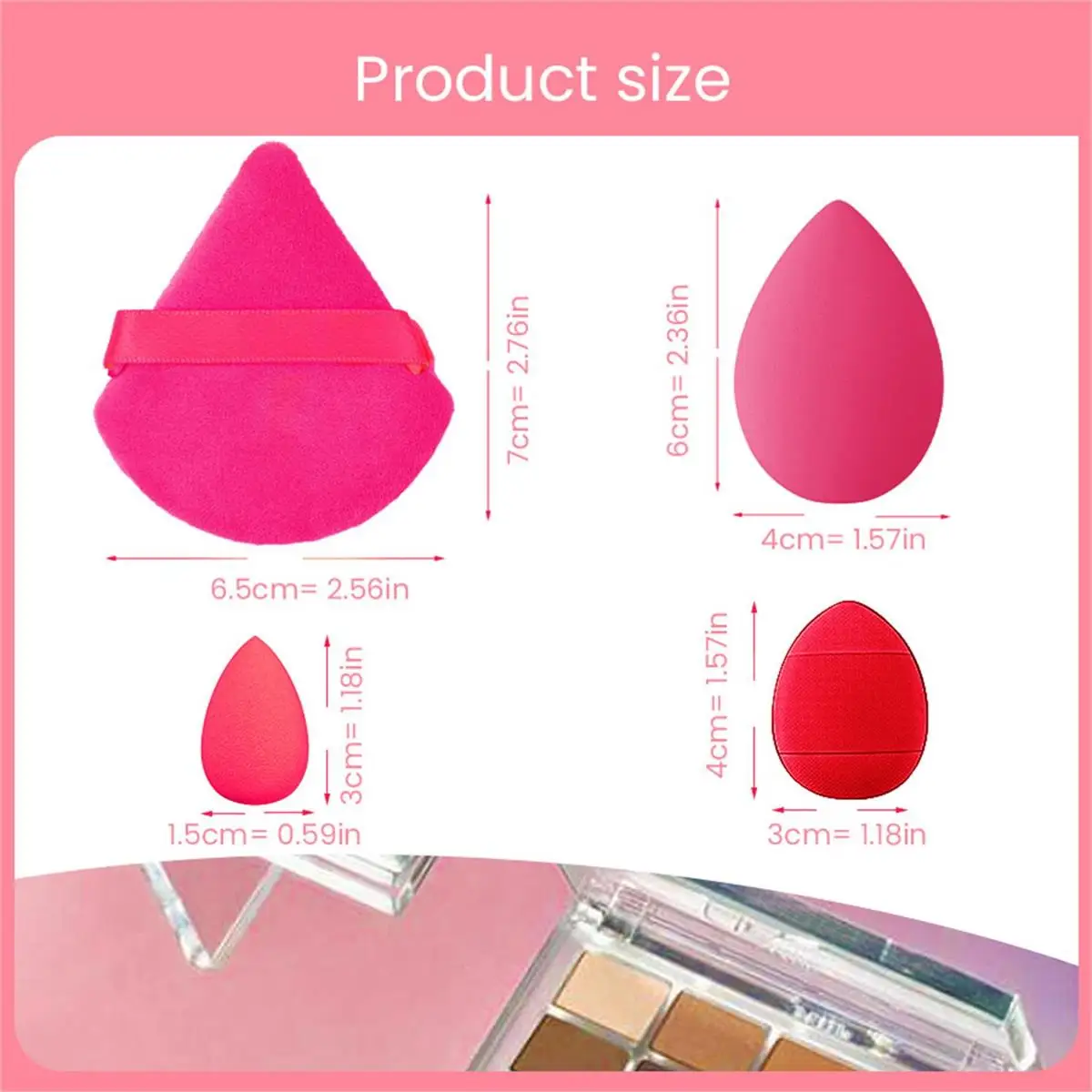 Makeup puff 12Pcs triangle giant soft eye/base portable cosmetics tool set