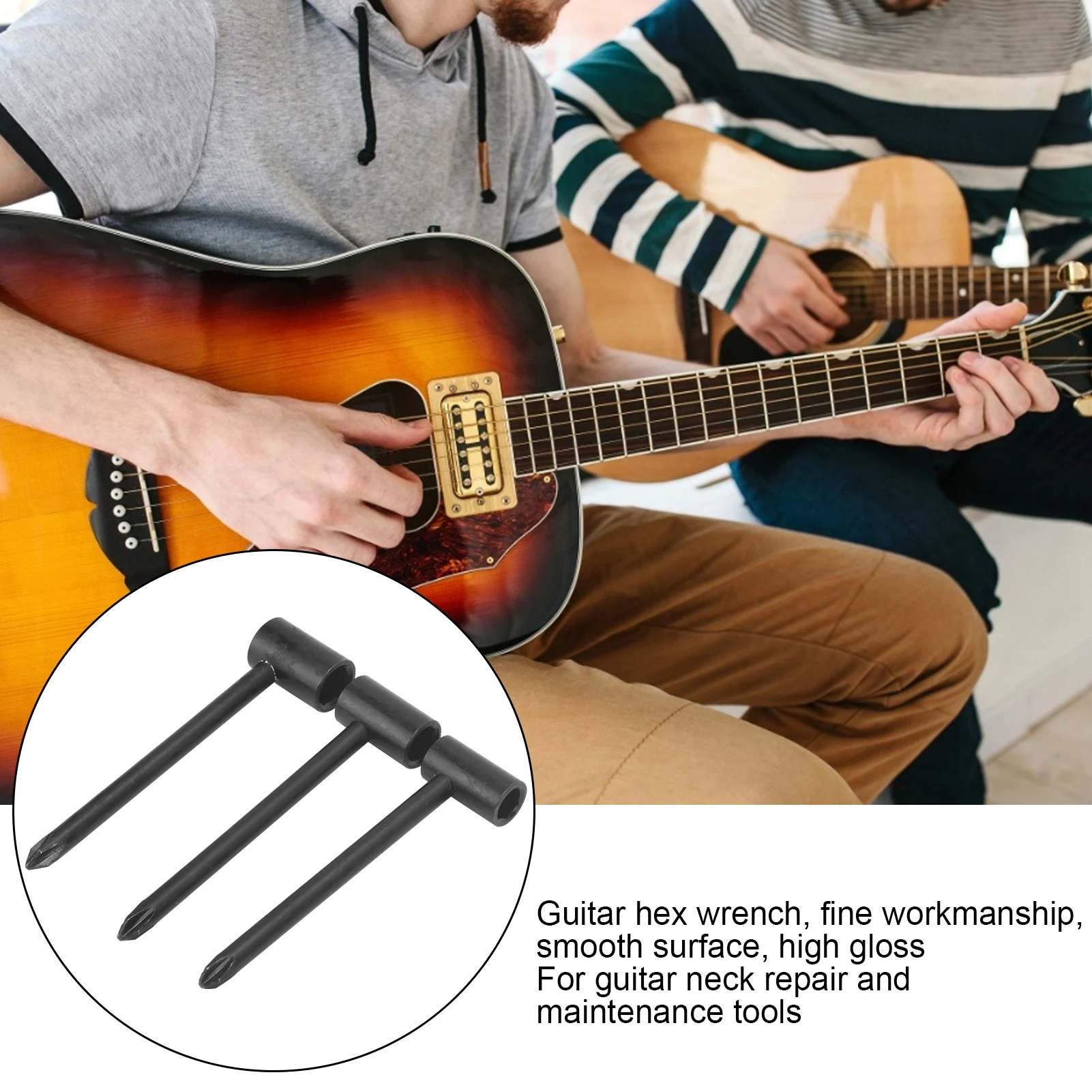 3Pcs Hexagon Socket Wrench For Adjusting Brass Truss Rod Hex Nut Truss Rod Wrench Adjustment Guitar Spanner Repair Tools